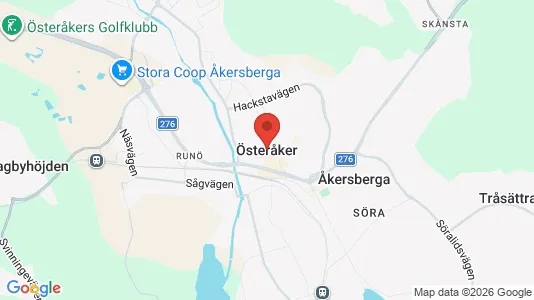 Butikslokaler att hyra i Österåker - kort over placeringen