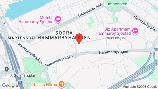 Kontorslokaler att hyra i Hammarbyhamnen - kort over placeringen