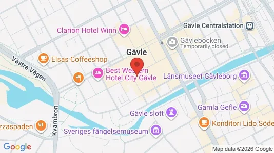 Kontorslokaler att hyra i Gävle - kort over placeringen