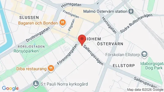 Kontorslokaler att hyra i Malmö Centrum - kort over placeringen