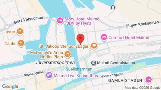 Kontorslokaler att hyra i Malmö Centrum - kort over placeringen