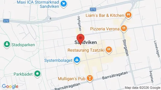 Kontorslokaler att hyra i Sandviken - kort over placeringen
