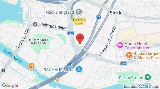 Kontorslokaler att hyra i Nacka - kort over placeringen