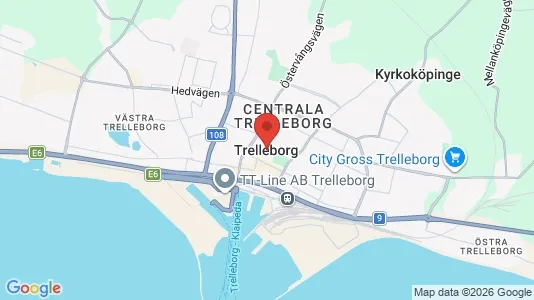 Kontorslokaler att hyra i Trelleborg - kort over placeringen