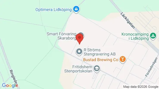 Kontorslokaler att hyra i Lidköping - kort over placeringen