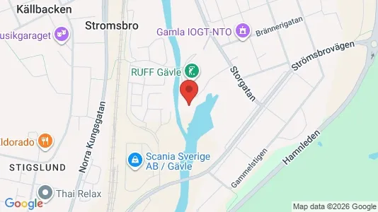 Industrilokaler att hyra i Gävle - kort over placeringen