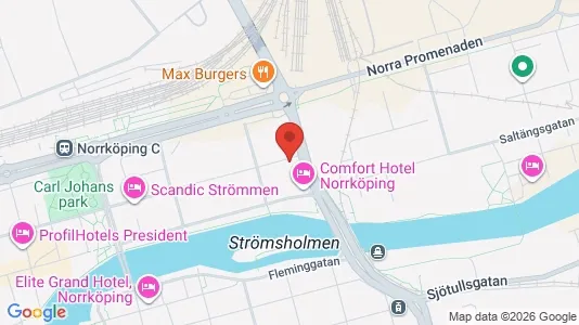 Kontorslokaler att hyra i Norrköping - kort over placeringen
