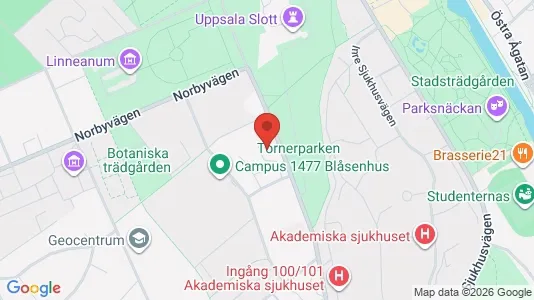 Kontorslokaler att hyra i Uppsala - kort over placeringen
