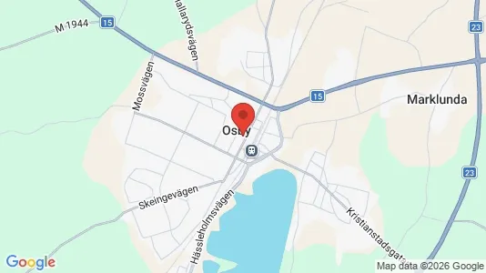 Butikslokaler att hyra i Osby - kort over placeringen