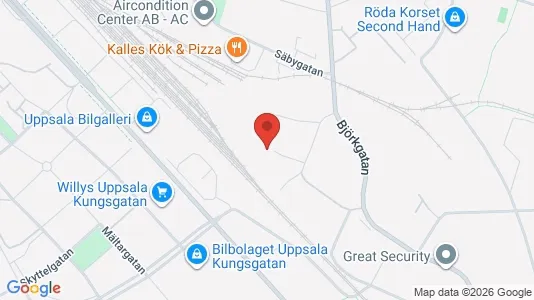 Kontorslokaler att hyra i Uppsala - kort over placeringen