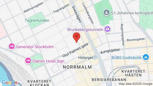 Kontorslokaler att hyra i Stockholm Innerstad - kort over placeringen