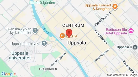 Kontorslokaler att hyra i Uppsala - kort over placeringen