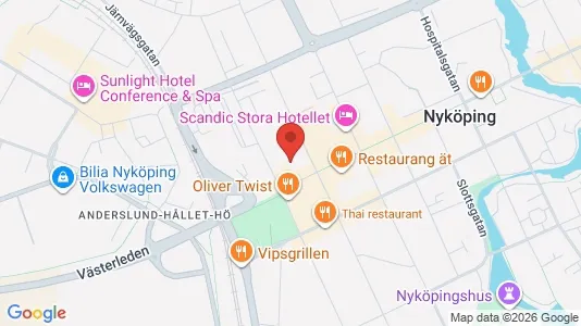 Kontorslokaler att hyra i Nyköping - kort over placeringen