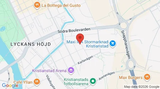 Kontorslokaler att hyra i Kristianstad - kort over placeringen