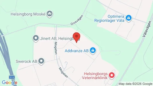 Kontorslokaler att hyra i Helsingborg - kort over placeringen